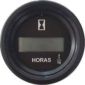 Horimetro Digital 52mm - Preto - 12/24V Universal