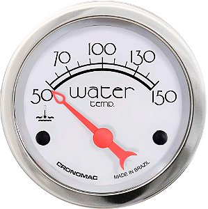 Termômetro Água ø52mm 12V com Sensor Hot Silver | Cronomac