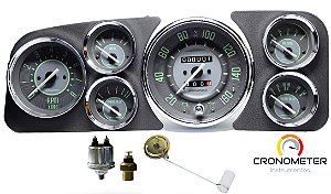 Painel Fusca 160km/h Cronomac Completo COM Sensores e Boia de Braço - Verde