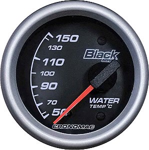 Termômetro Água ø60mm 12V com Sensor Black Series| Cronomac