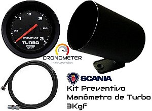 Kit  Preventivo Turbo 3KGF/CM² ø60mm + Mangueira + Copo Plástico - Street/Preto | Cronomac