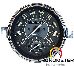 Velocimetro Fusca 110mm Original Cronomac 200km/h com Contagiro VW Bege