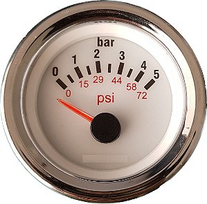 Indicador de Pressão do óleo 0-5 bar / Branco - 12V Náutico