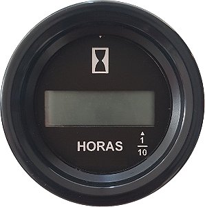 Horimetro Digital 52mm - Preto - 12/24V Náutico