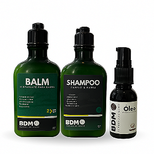 Kit Cuidados Com A Barba - Óleo, Shampoo E Balm
