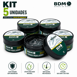 Kit 5 und Pomada modeladora para cabelo Efeito Brilho 80grs