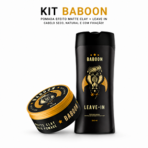 Kit Pomada Efeito Matte Clay + Leave in Baboon