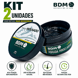 Pomada Modeladora Masculina Efeito Molhado 80g Kit 2 Unidades Brilho Natural Fixação Média