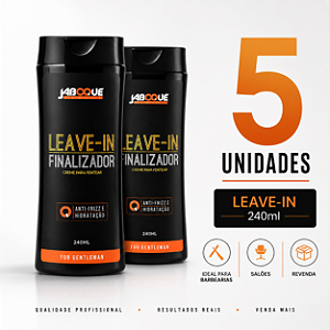 Kit 5 Leave-In Hidratante Anti-Frizz Cabelo Masculino Jaboque 240ml