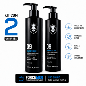 Kit 2 Shampoo Oxidil Antiqueda Masculino Forcemen 250ml