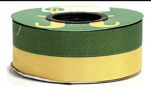 Fita de Tafeta Verde Amarela 36mm