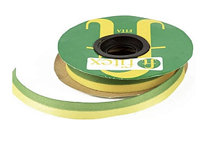 Fita de Tafeta Verde Amarela 15mm