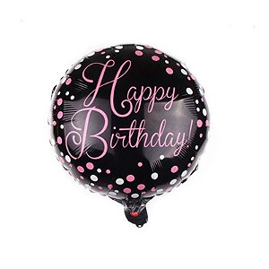 Balão Happy Birthday! Preto