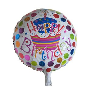 Balão Happy Birthday Colorido