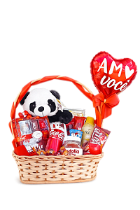 Cesta Especial De Chocolate Com Urso Panda AmoVocê