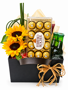 Box Luxo com Girassóis e Cervejas