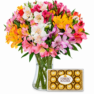 Luxuosas Astromélias & Ferrero Rocher 150g