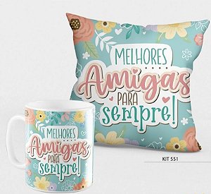 Kit Almofada e Caneca "Melhores Amigas para Sempre!"