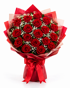 Buquê Tradicional de 18 Rosas Vermelhas