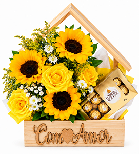 Casinha de Girassóis com Ferrero Rocher