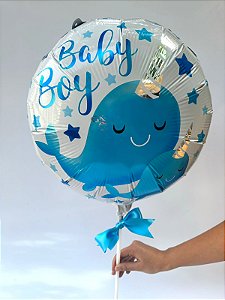 Balão Baby Boy com Baleias
