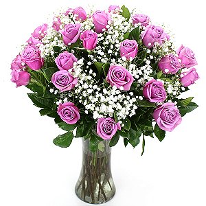 Luxuoso Arranjo de Rosas Lilaz