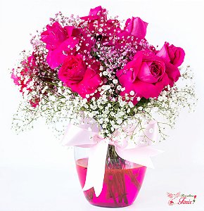  Luxuoso Arranjo de Rosas Pink