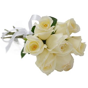 Buquê Minimalista de 6 Rosas Brancas