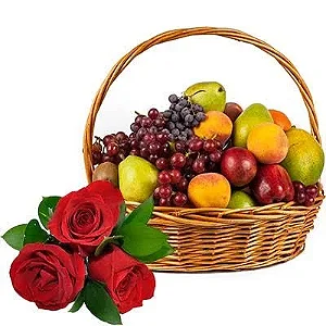 Cesta de Frutas Com Flores - Entrega em São Paulo