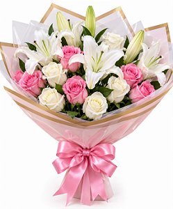 Buquê Encanto de Rosas & Lírios