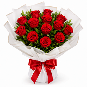 Buquê de rosas Premium - 12 unidades