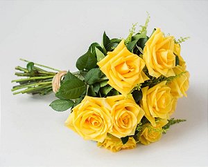 Buquê de 12 rosas Amarelas
