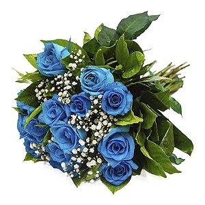 Buquê de  12 Rosas Azul com Egípcios