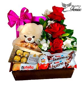 Baú romântico "Flores & Chocolates"
