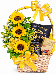 Cesta Flores do Sol & Lindt 200g