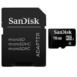 Cartão de Memória Micro SD de 16GB SanDisk SDSDQM-016G-B35A - Preto
