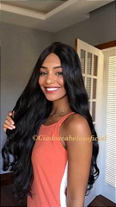 Peruca lace front fibra premium Fia  Castanho 4
