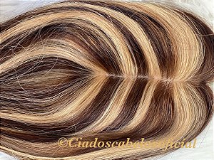 Prótese capilar cabelo humano removível Sandra 4/27