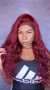 Peruca Lace Front Cabelo Humano Super Red