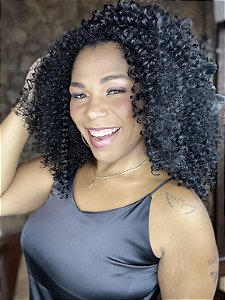 Peruca Half Wig Fibra Premium Lana Preta