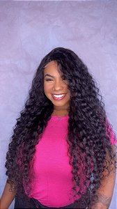 Peruca Cabelo Humano Fake Scalp Cacheada Couro Cabeludo Perfeito 70 cm