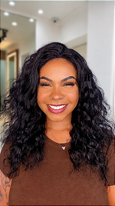 Peruca Cabelo Humano Fake Scalp Cacheada Couro Cabeludo Perfeito 40 cm