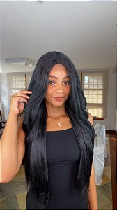 Peruca Lace Front Fibra Premium Raíza Preta
