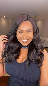 Peruca Lace Front Fibra Premium Jamilly Preta