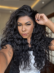 Peruca Lace Front Cabelo Humano Cacheado Débora Nascimento