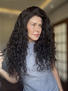 Peruca Lace Front Cabelo Humano Cacheado Débora Nascimento