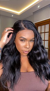 Peruca Silk Lace Fibra Premium HD Maria Preta