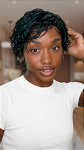Peruca Cabelo Humano Píxie Rihanna Preta
