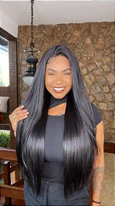 Peruca Lace Front Fibra Premium Luiza HD Preta