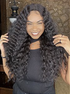 Lace Front HD Fibra Premium Cacheada Joy Preto 1b